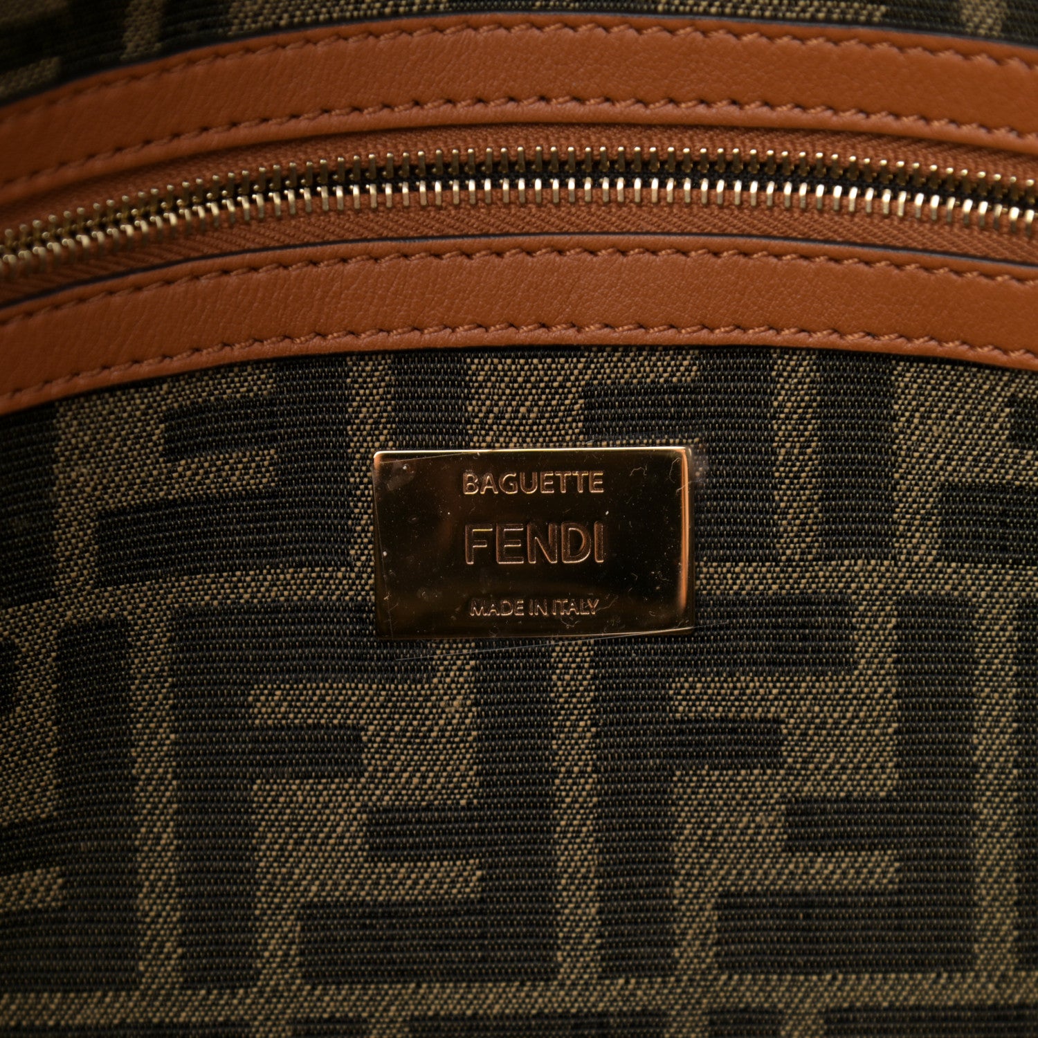 Fendi Raffia Vitello Seta FF Woven Large Baguette Brick Natural 8 of 10