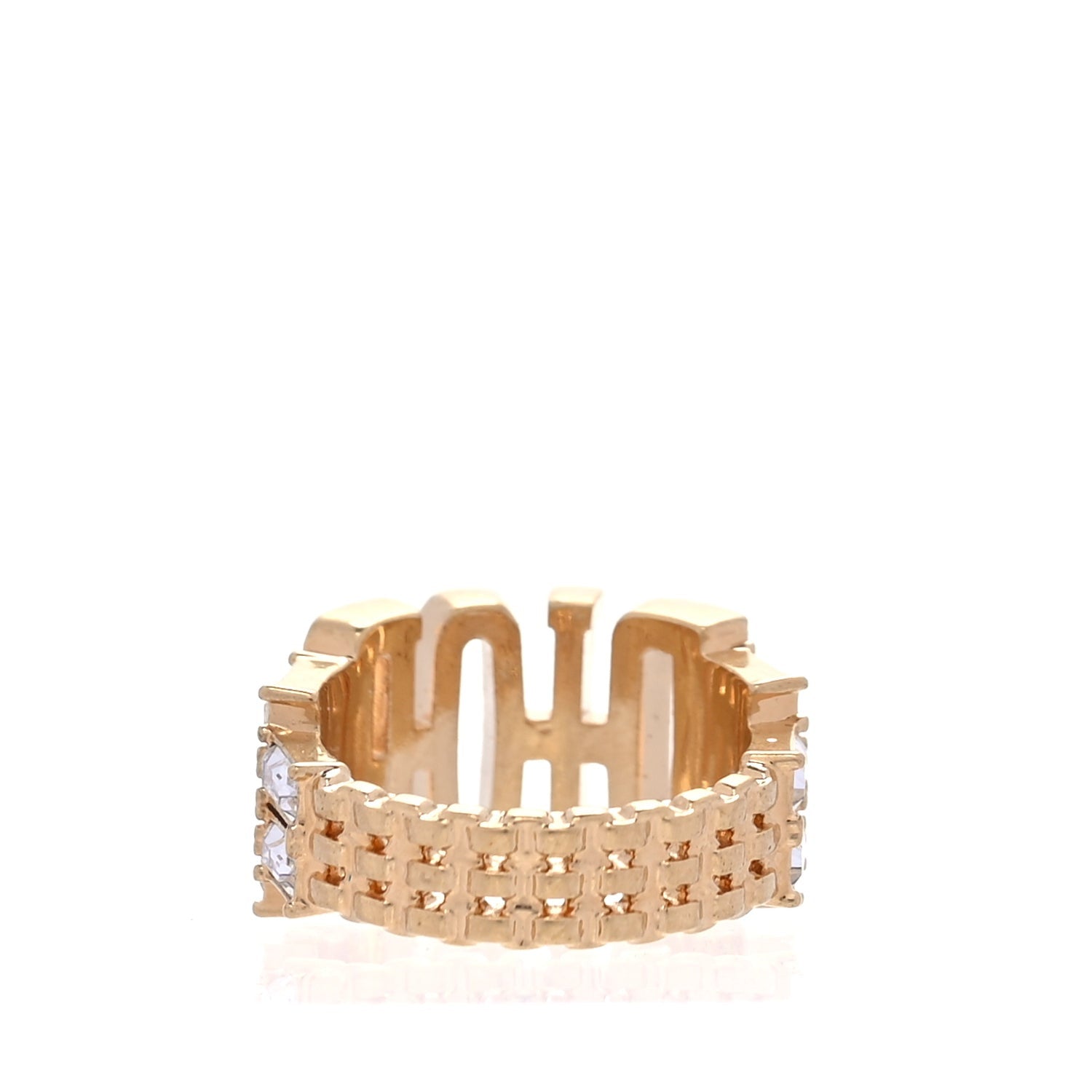 Christian Dior Metal Crystal DIO(R)EVOLUTION Ring S Gold 2 of 4