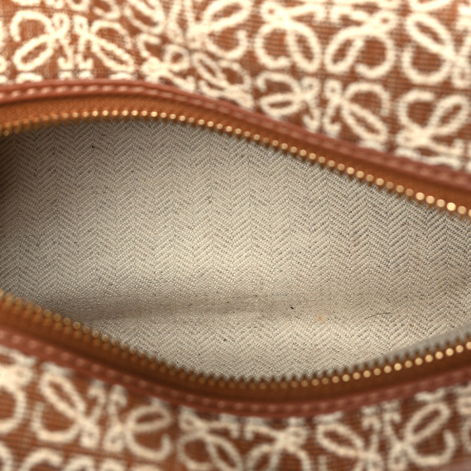Loewe Jacquard Anagram Calfskin Small Cubi Bag Tan Pecan 4 of 8