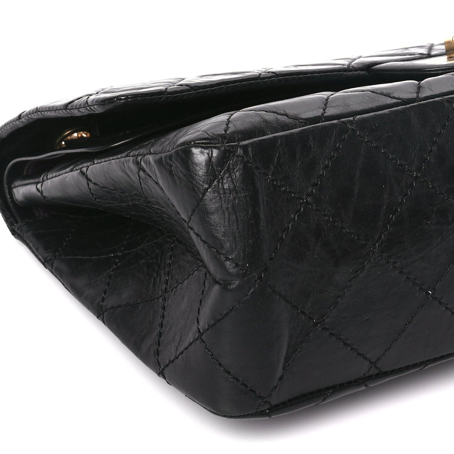 Aged Calfskin Quilted 2.55 Reissue 227 Flap Black
