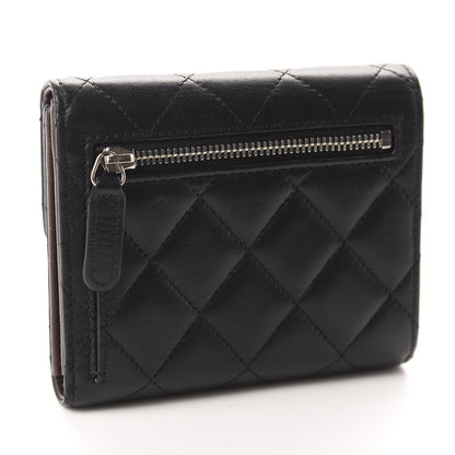 Chanel Lambskin Quilted Compact Flap Wallet Black 3 of 8