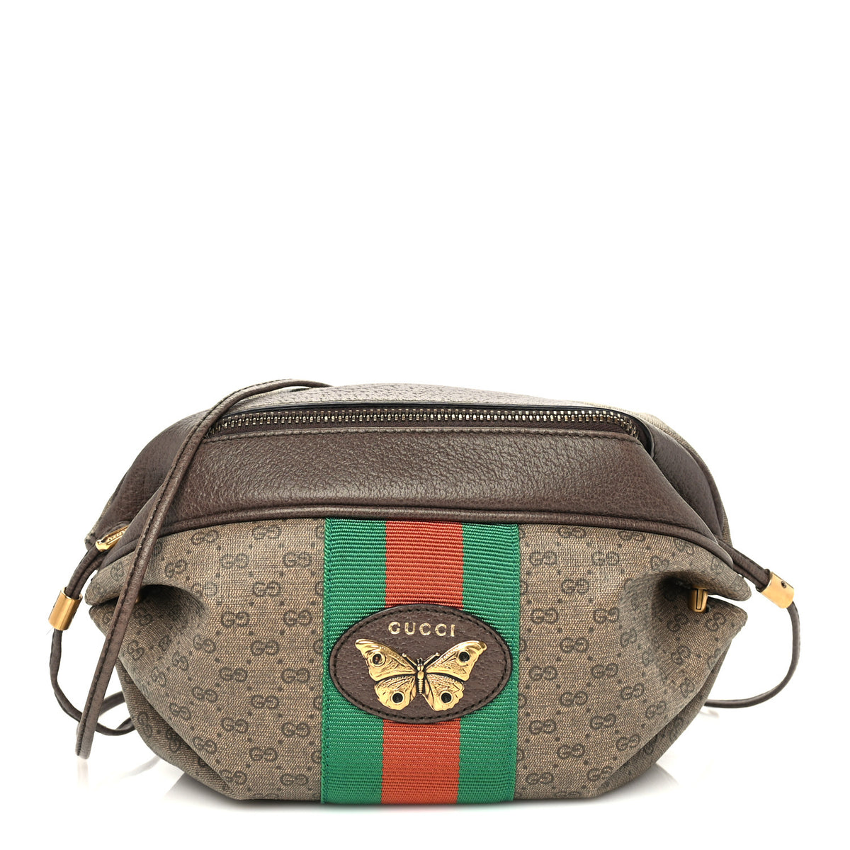Mini Vintage GG Supreme Monogram Web Butterfly New Candy Crossbody Beige New Acero