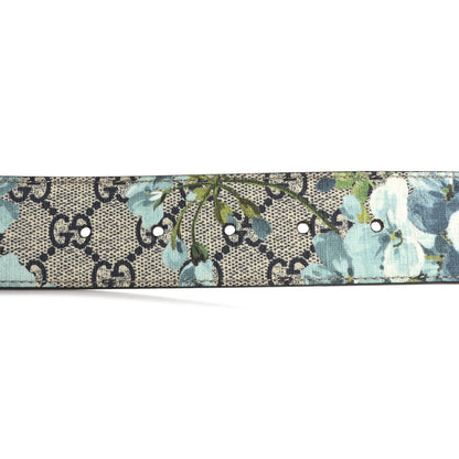 Gucci GG Supreme Monogram Blooms Plaque Belt 70 28 Blue 3 of 7