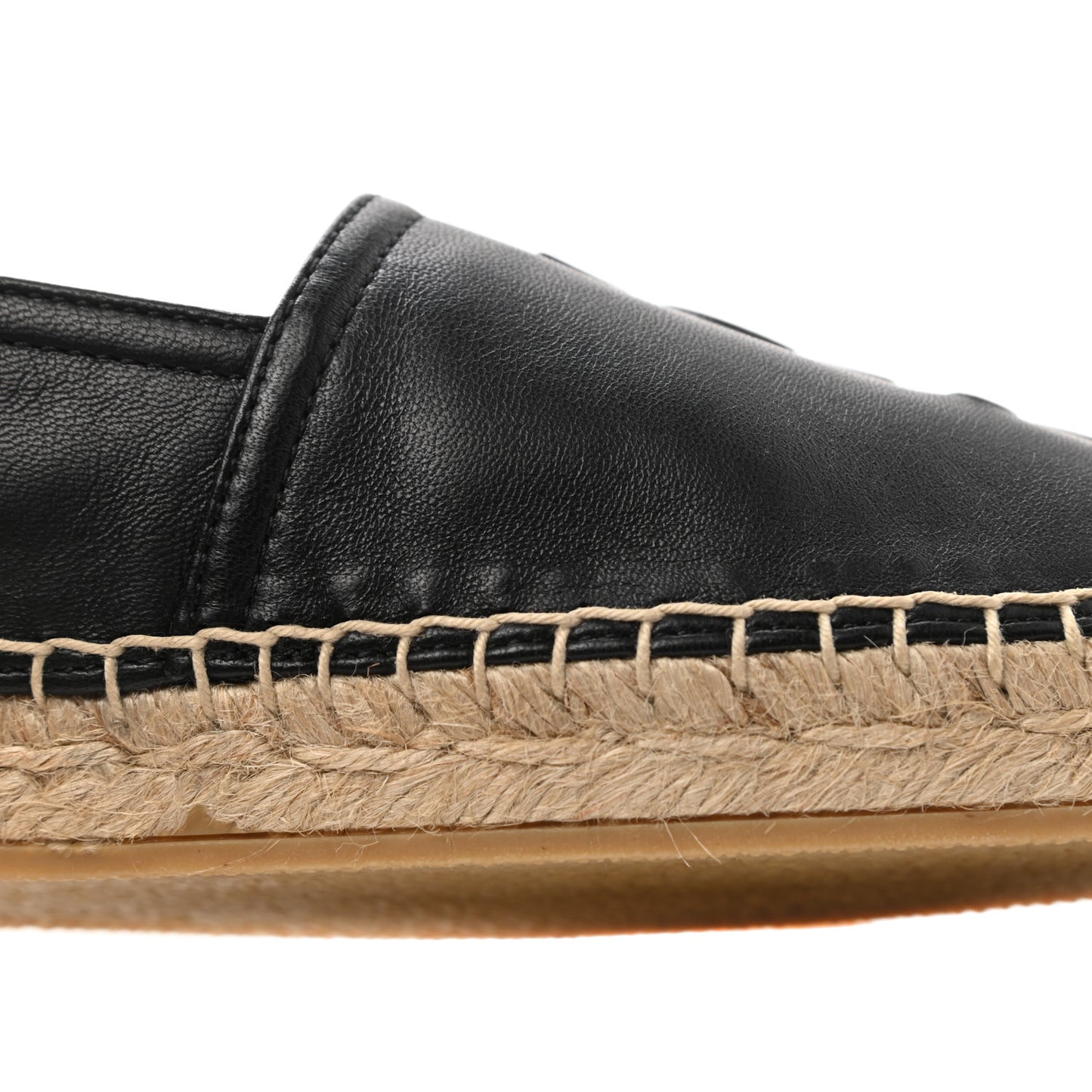 Lambskin Monogram Espadrilles 37 Black