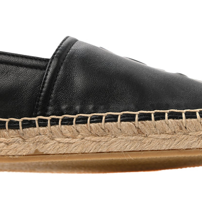 Saint Laurent Lambskin Monogram Espadrilles 37 Black 10 of 10