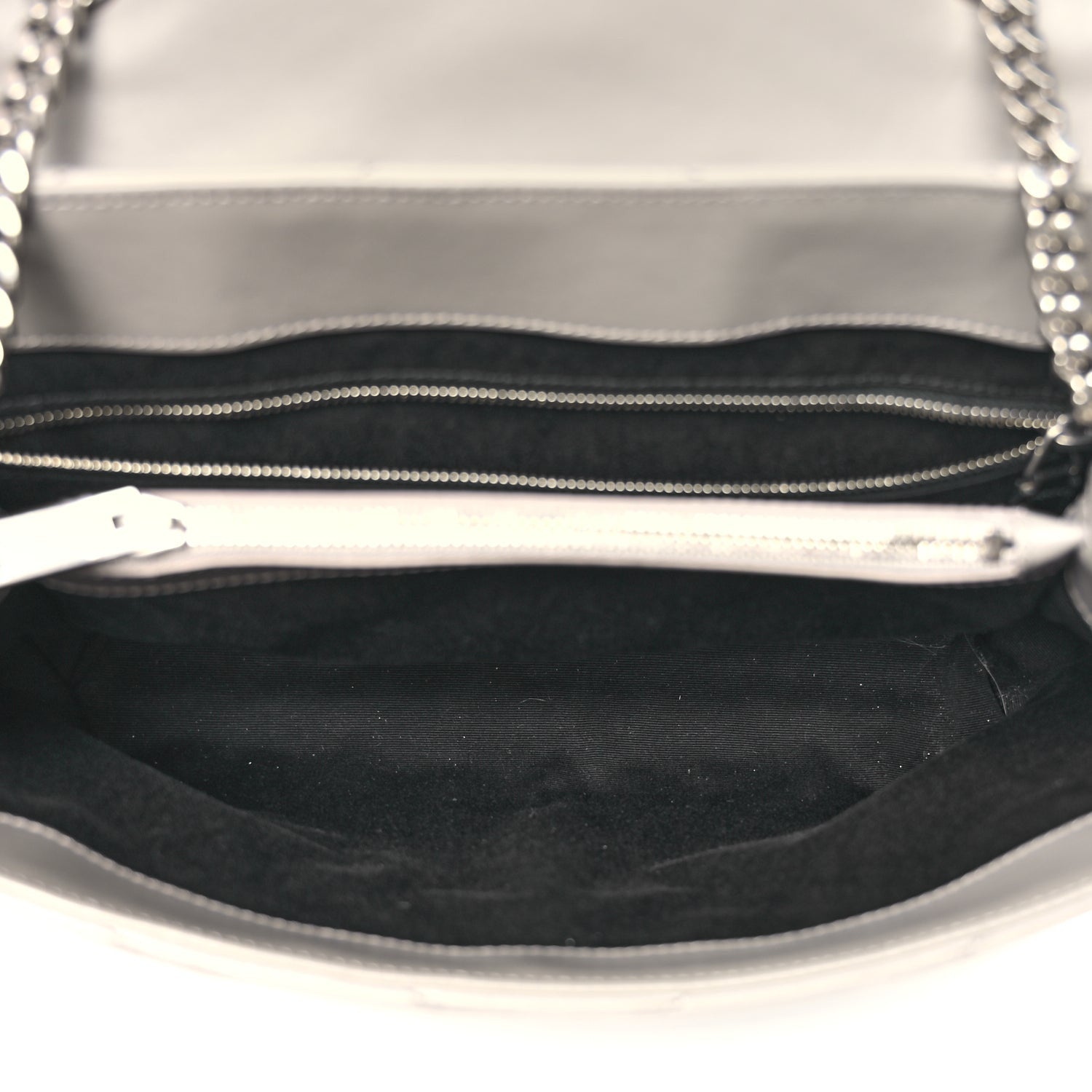 Saint Laurent Calfskin Y Quilted Monogram Medium Loulou Chain Satchel Light Grey 4 of 9