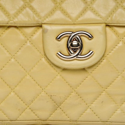Chanel Lambskin Quilted Maxi Single Flap Yellow 9 of 20