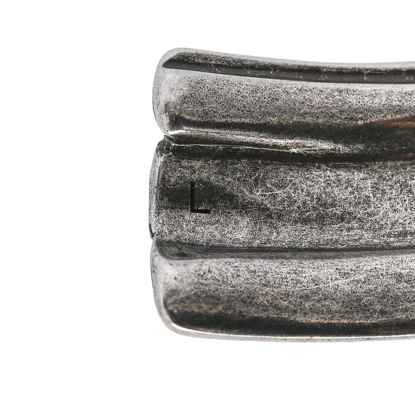 Brass Knot Cuff L Silver