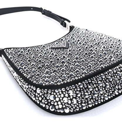 Prada Satin Crystal Cleo Adjustable Strap Shoulder Bag  Metal 7 of 7
