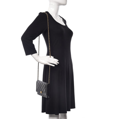 Chanel Lambskin Quilted Boy Wallet On Chain WOC Black 2 of 10