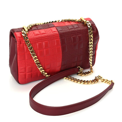 Burberry Lambskin Quilted Small Lola Bag Bright Red Dark Crimson 2 of 8