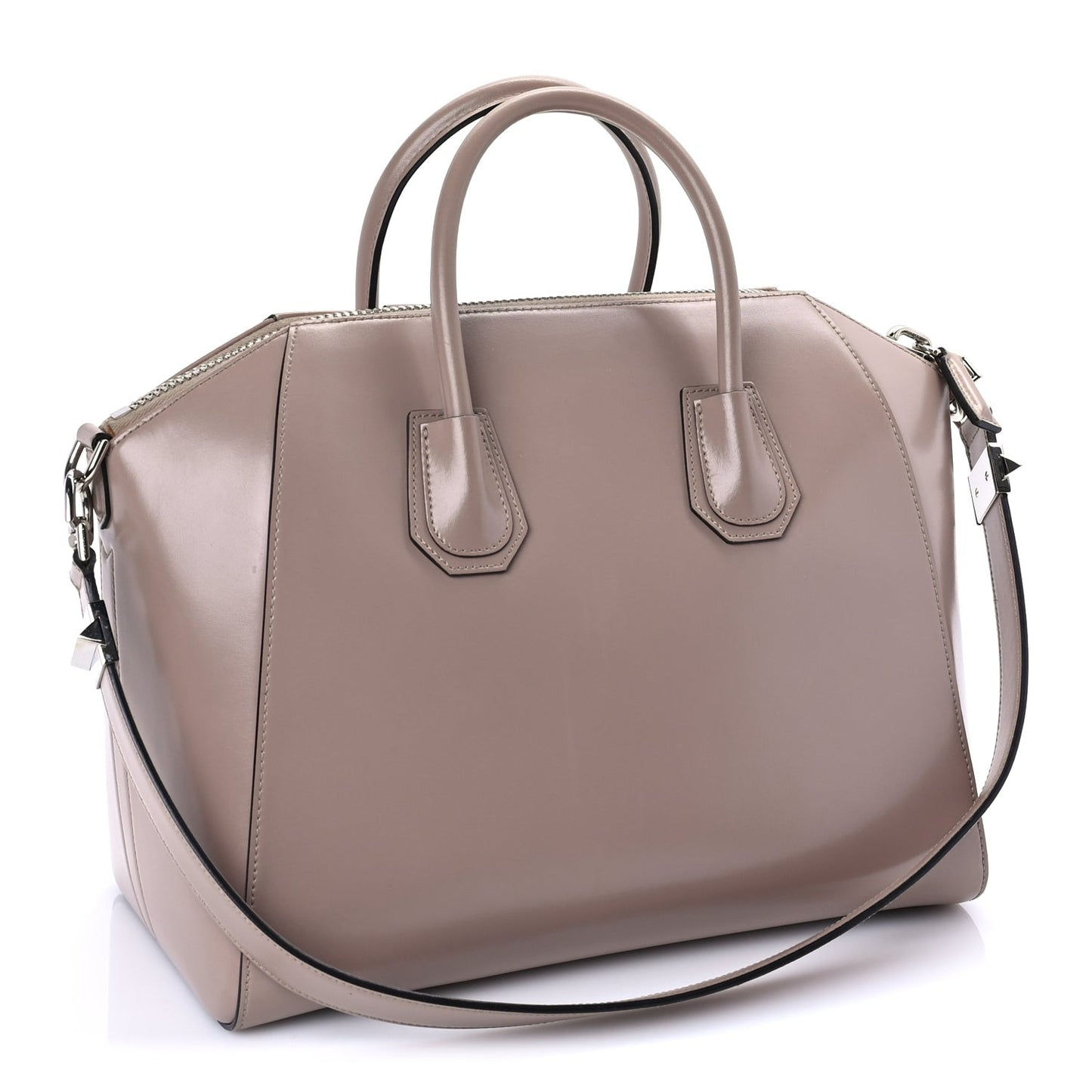 Shiny Lord Calfskin Medium Antigona Taupe
