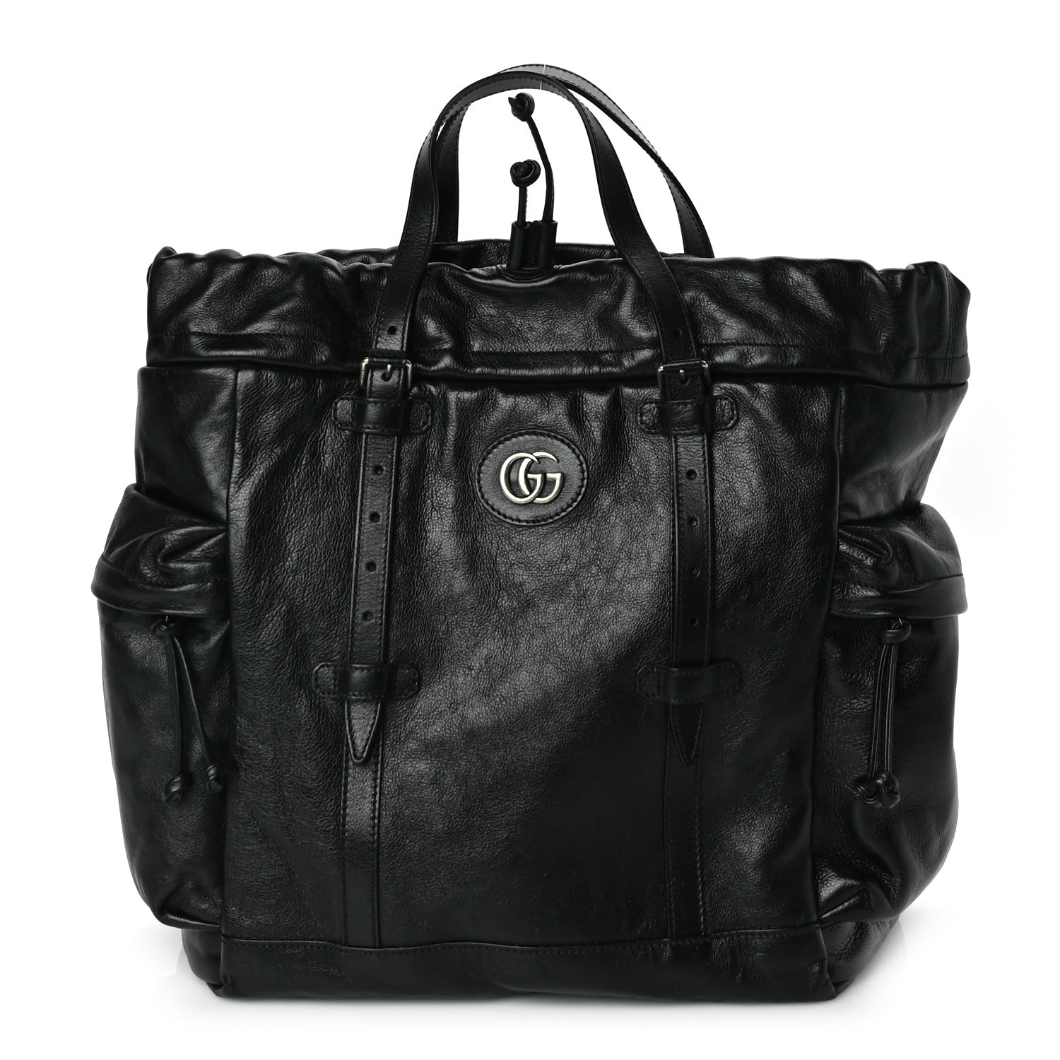 Gucci Piuma Lux Energy Monochrome Double G Drawstring Tote Black 1 of 9
