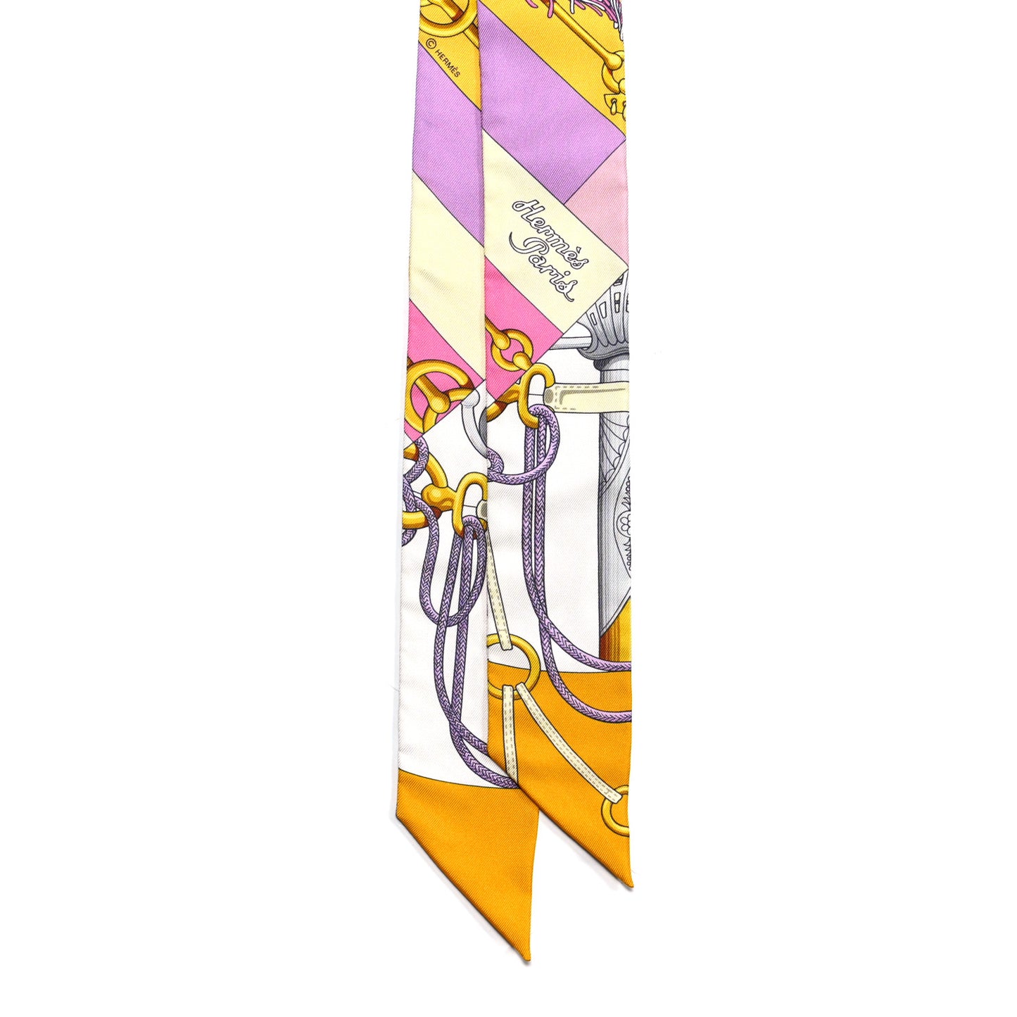 Silk Cliquetis Twilly Bouton D'Or Mauve
