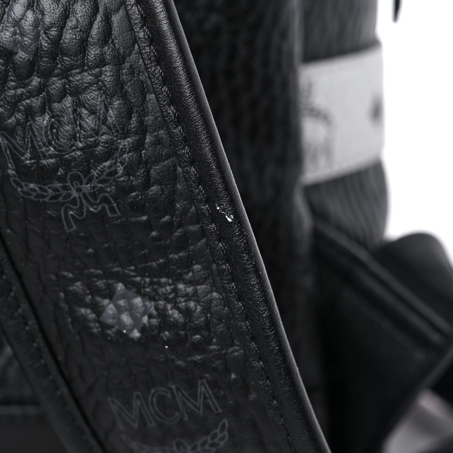 MCM Metallic Visetos Striped Medium Stark Backpack Silver Black 17 of 22