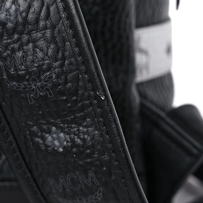 MCM Metallic Visetos Striped Medium Stark Backpack Silver Black 17 of 22