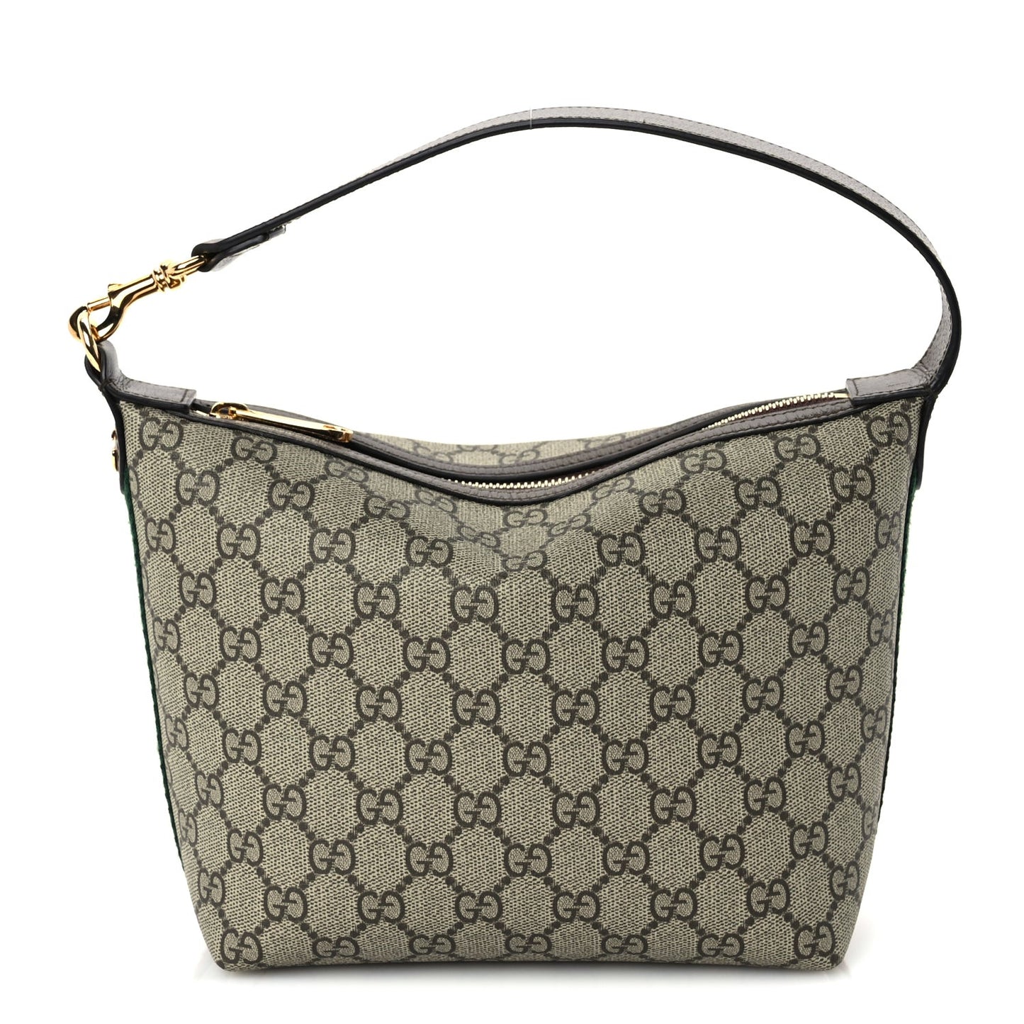 GG Supreme Monogram Textured Calfskin Web Super Mini Ophidia Shoulder Bag Beige Ebony New Acero