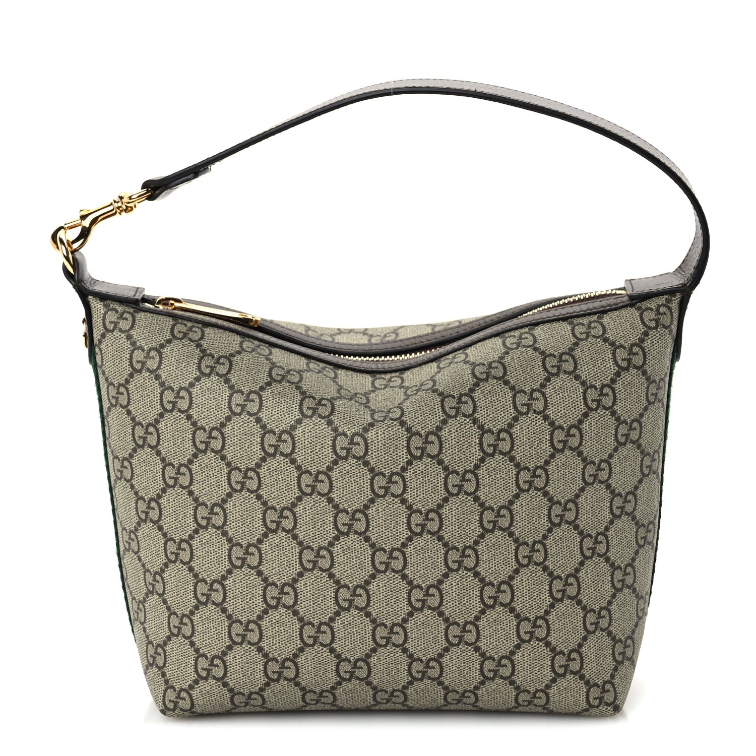 Gucci GG Supreme Monogram Textured Calfskin Web Super Mini Ophidia Shoulder Bag Beige Ebony New Acero 1 of 8