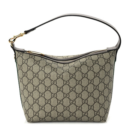 Gucci GG Supreme Monogram Textured Calfskin Web Super Mini Ophidia Shoulder Bag Beige Ebony New Acero 1 of 8