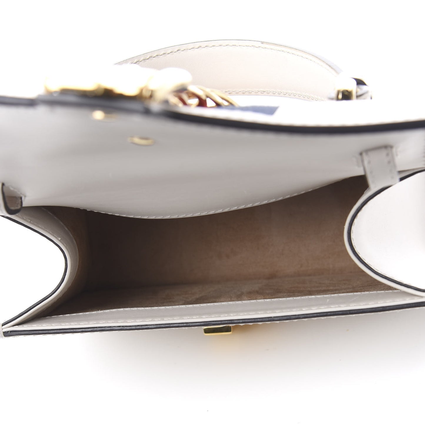 Calfskin Mini Sylvie Top Handle Bag White