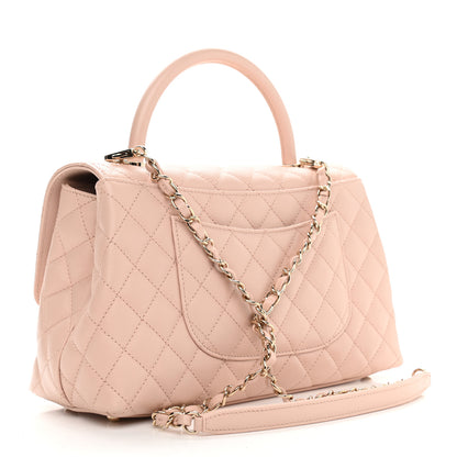 Chanel Caviar Quilted Small Coco Handle Flap Light Pink 3 of 9