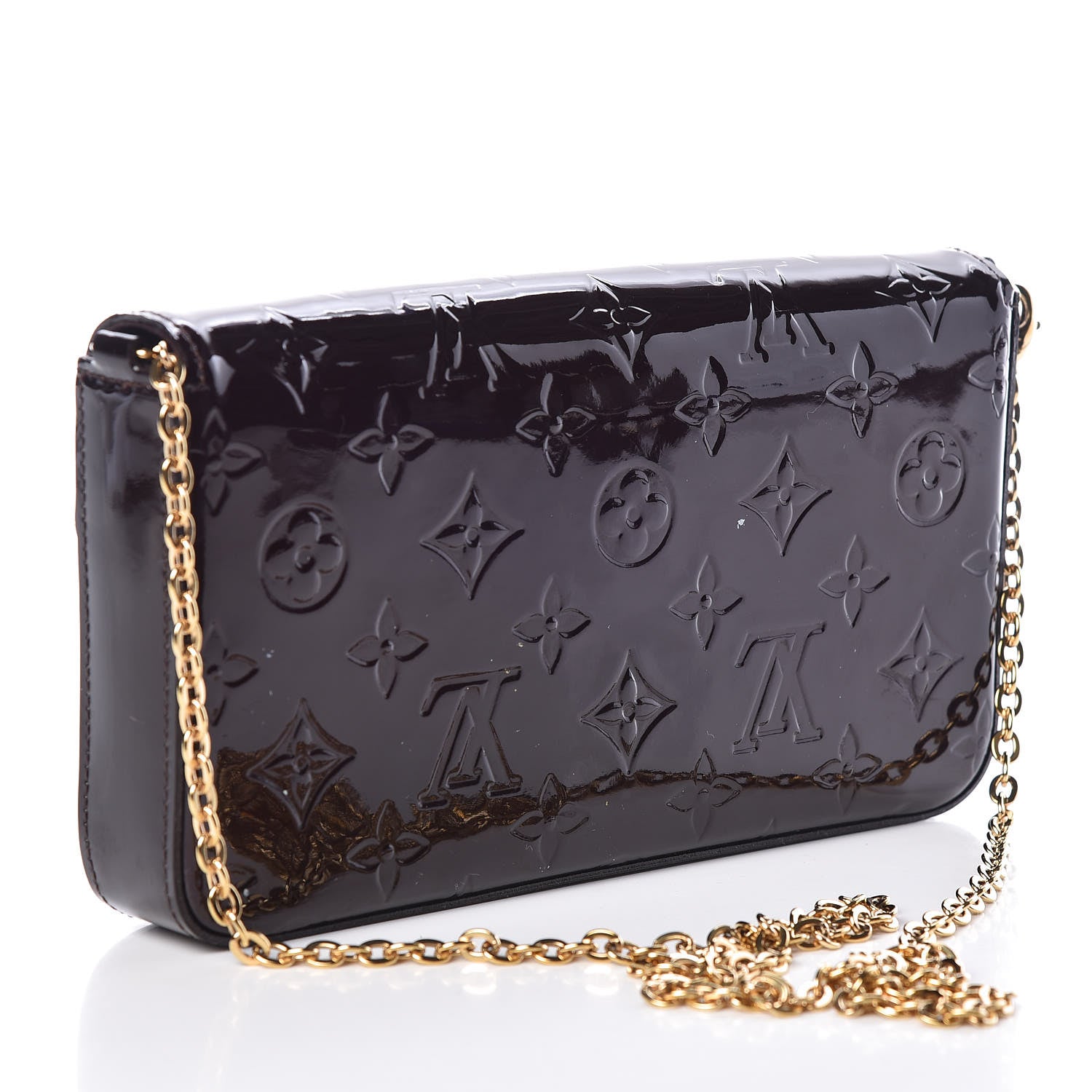 Louis Vuitton Vernis Pochette Felicie Chain Wallet Amarante 4 of 12