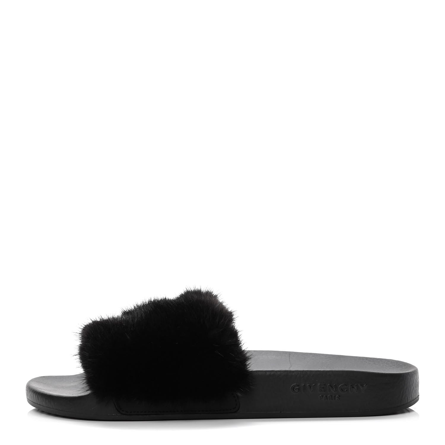 Givenchy Mink Rubber Slide Sandals 37 Black 1 of 8