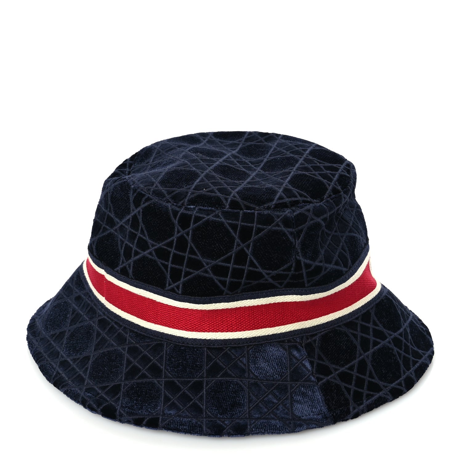 Christian Dior Velvet Cannage Bob Bucket Hat 57 Blue 6 of 8