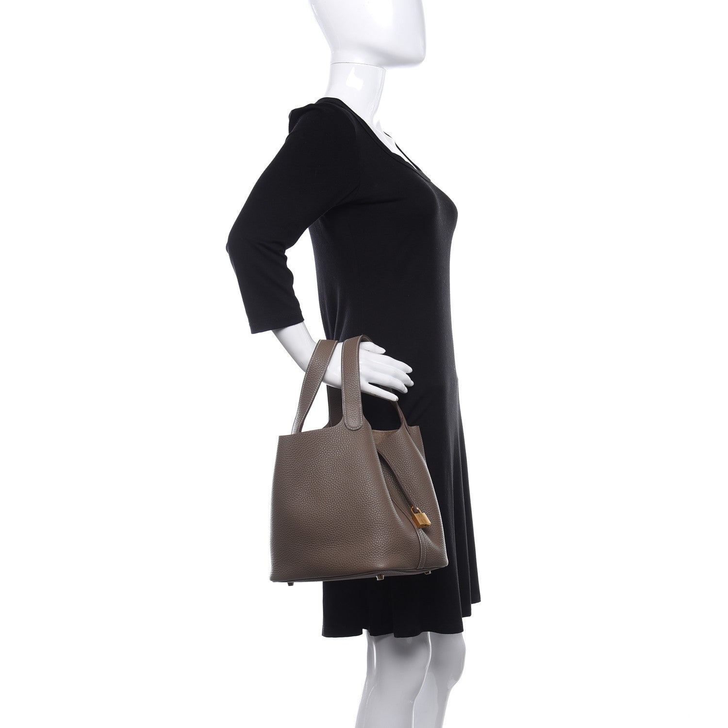 Hermes Taurillon Clemence Picotin Lock 22 MM Etoupe 3 of 11