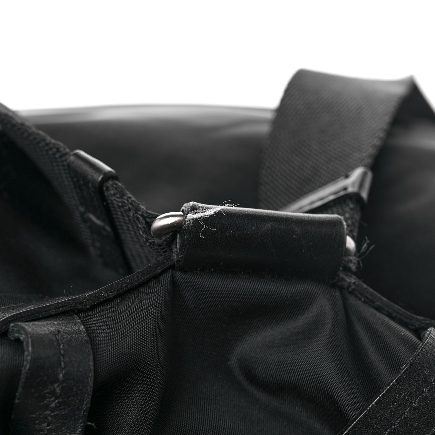 Tessuto Nylon Calfskin Medium Backpack Black