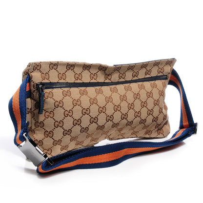 Gucci GG Monogram Web Double Pocket Belt Bag Blue 3 of 8