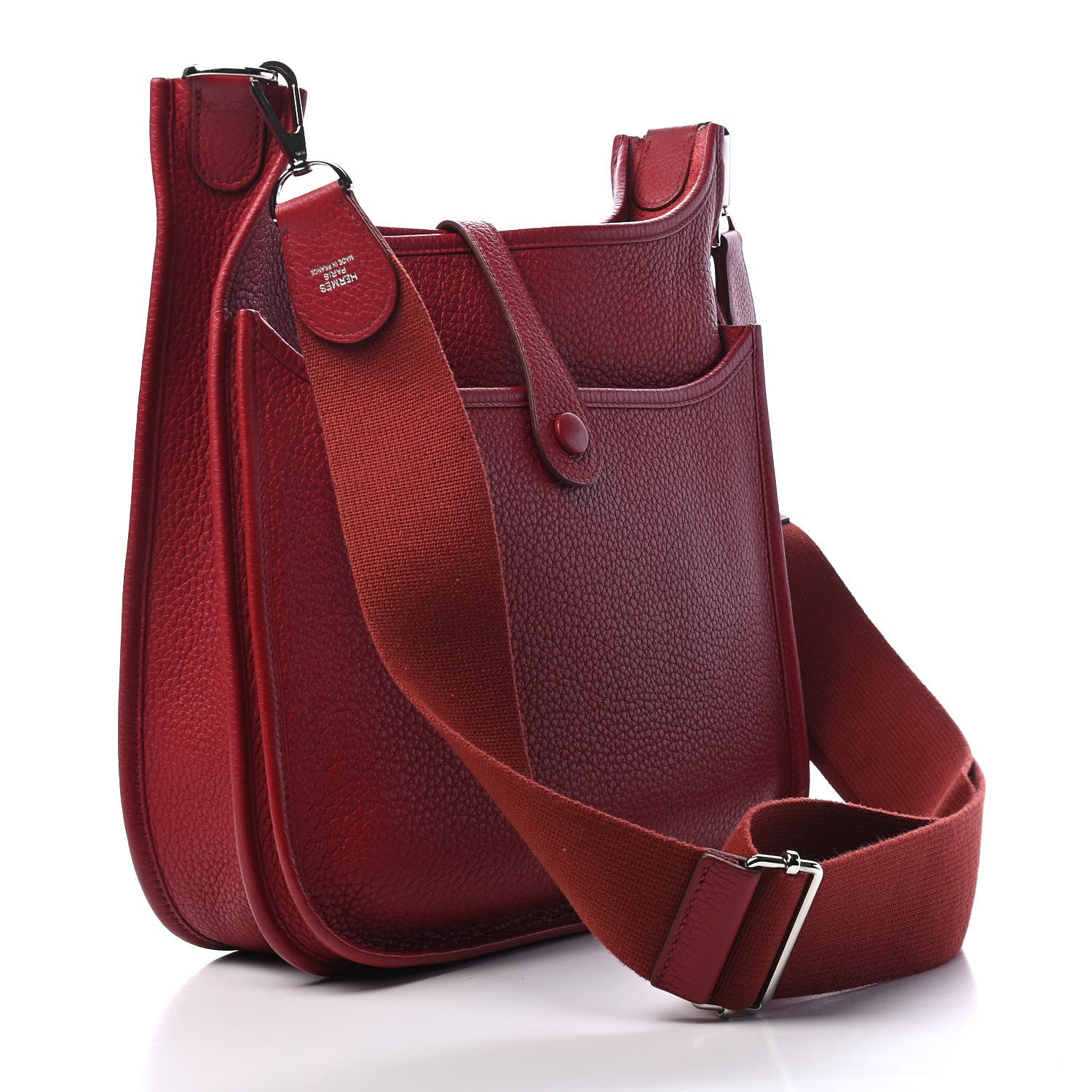 Hermes Taurillon Clemence Evelyne III PM Rouge Garance 2 of 9