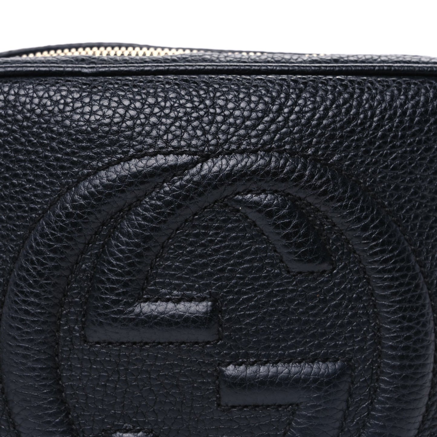 Pebbled Calfskin Small Soho Disco Bag Black
