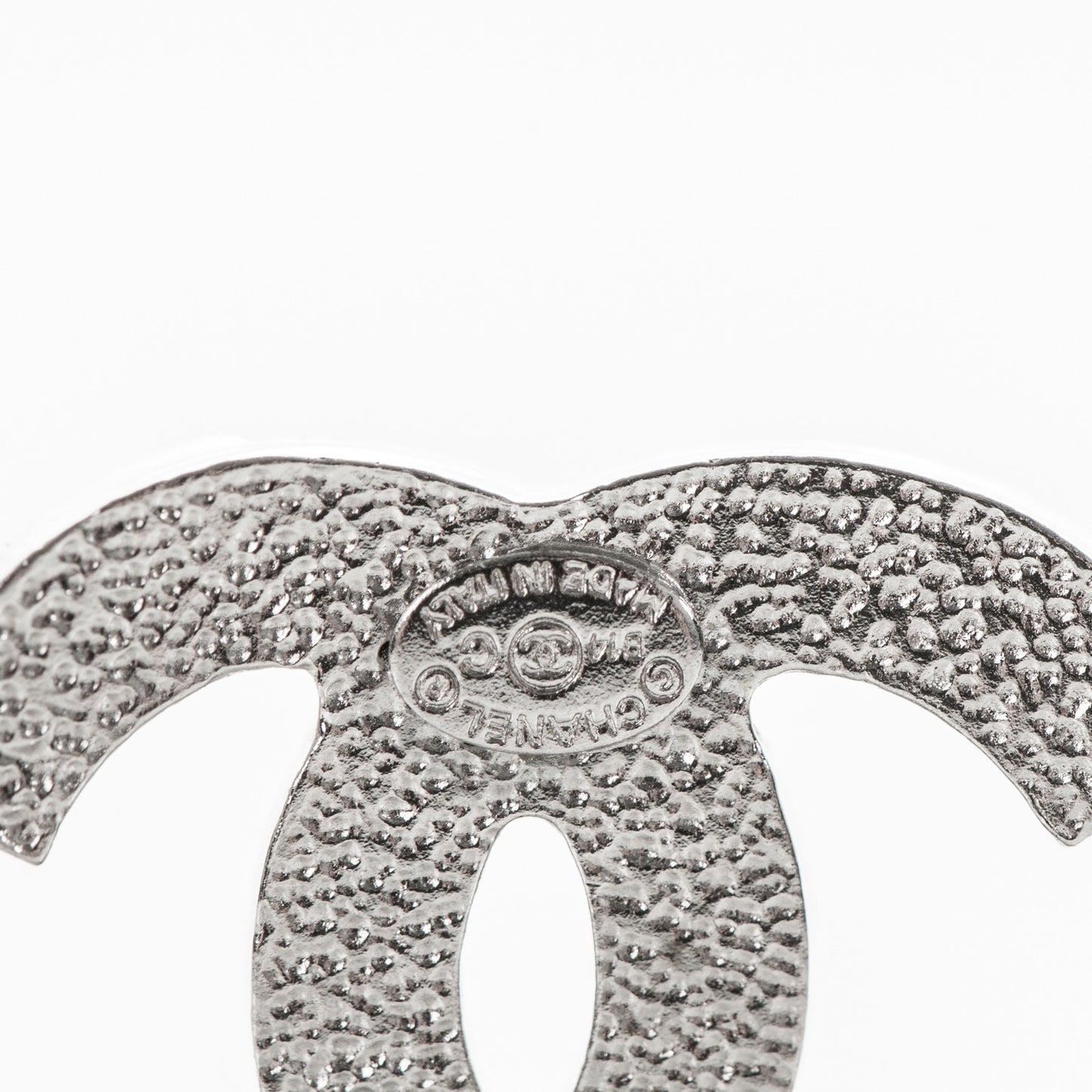 Baguette Crystal CC Earrings Silver