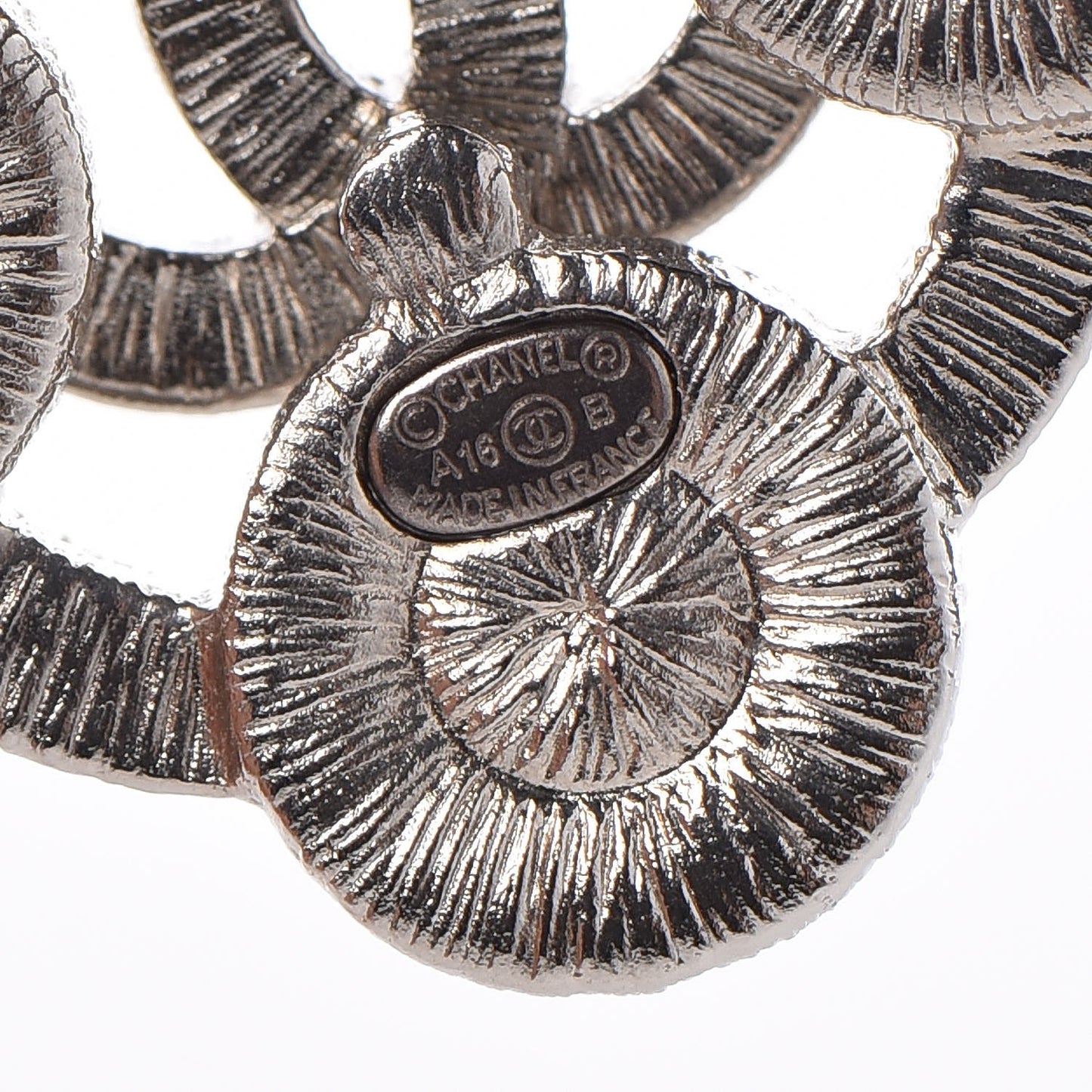 Pearl Crystal CC Earrings Silver