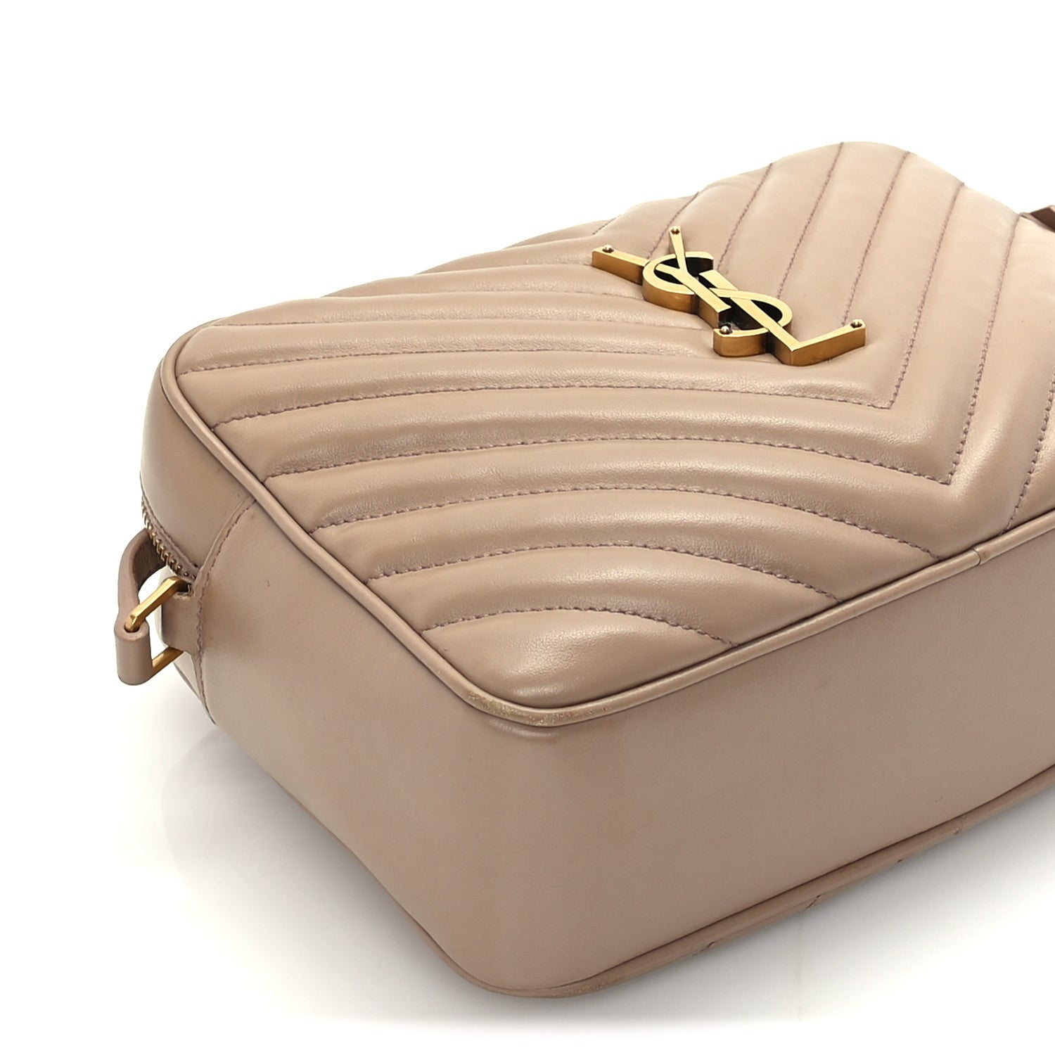 Saint Laurent Calfskin Matelasse Monogram Lou Camera Bag Dark Latte 7 of 8