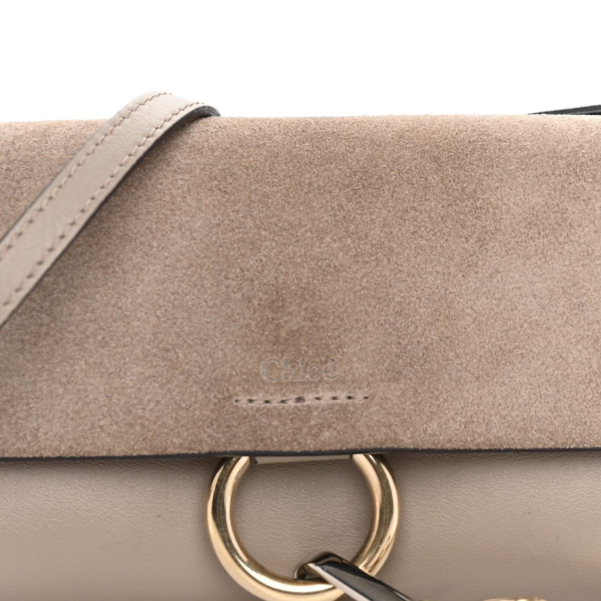 Chloe Suede Calfskin Small Faye Shoulder Bag Grey 6 of 8