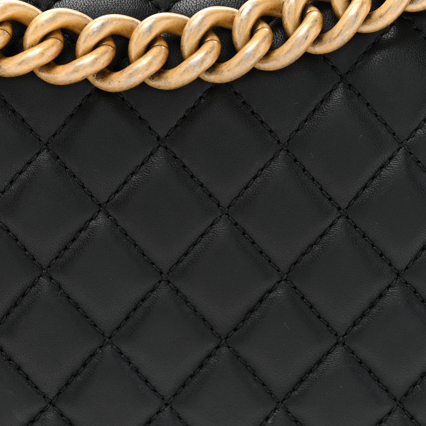 Lambskin Quilted New Medium Boy Flap Black