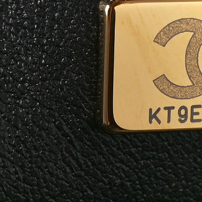 Chanel Lambskin Pearl Crystal Quilted Mini CC Lion Charm Top Handle Rectangular Flap Black 8 of 13