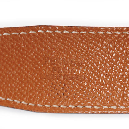 Hermes Box Courchevel Reversible Constance Brushed Silver 32mm H Belt 65 Noir Gold 4 of 6