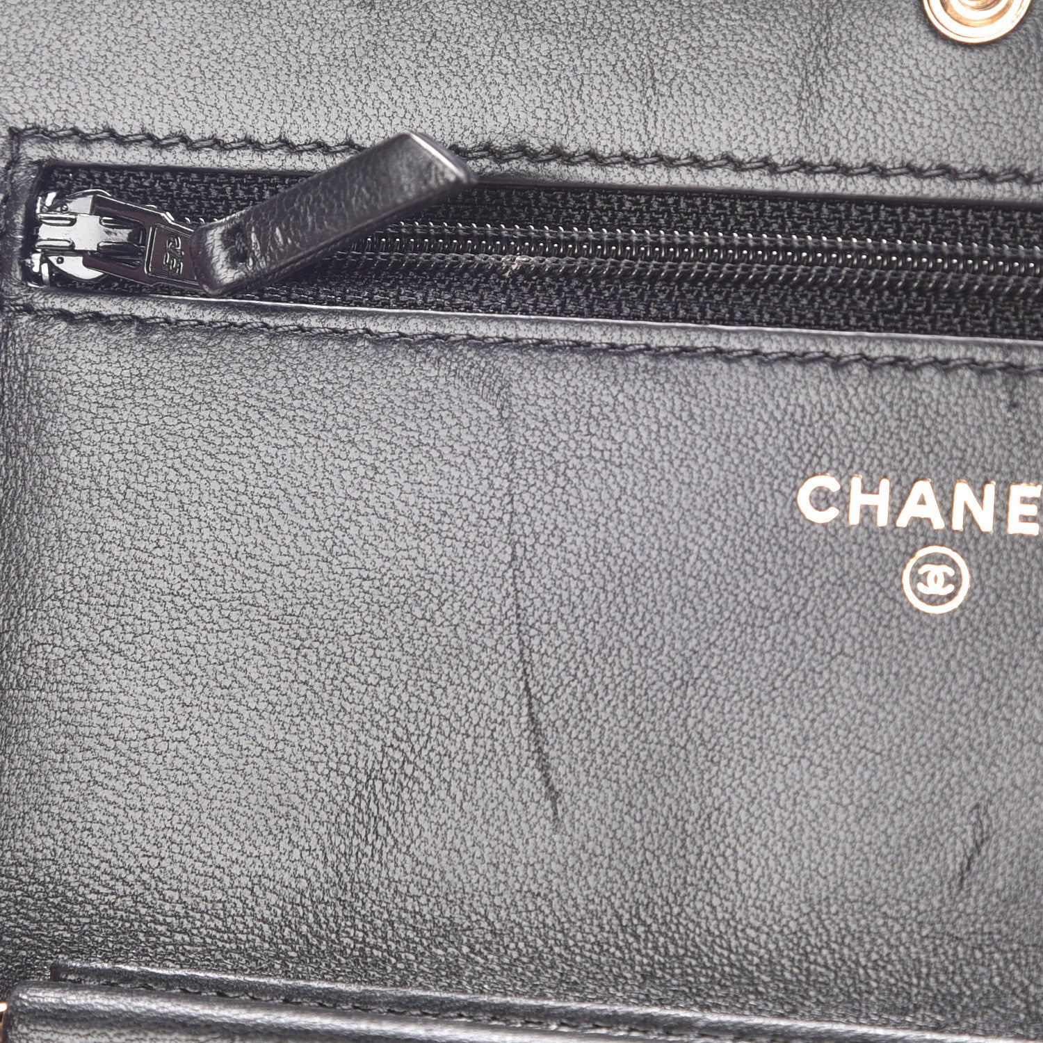 Chanel Lambskin Quilted Wallet On Chain WOC Black 11 of 13