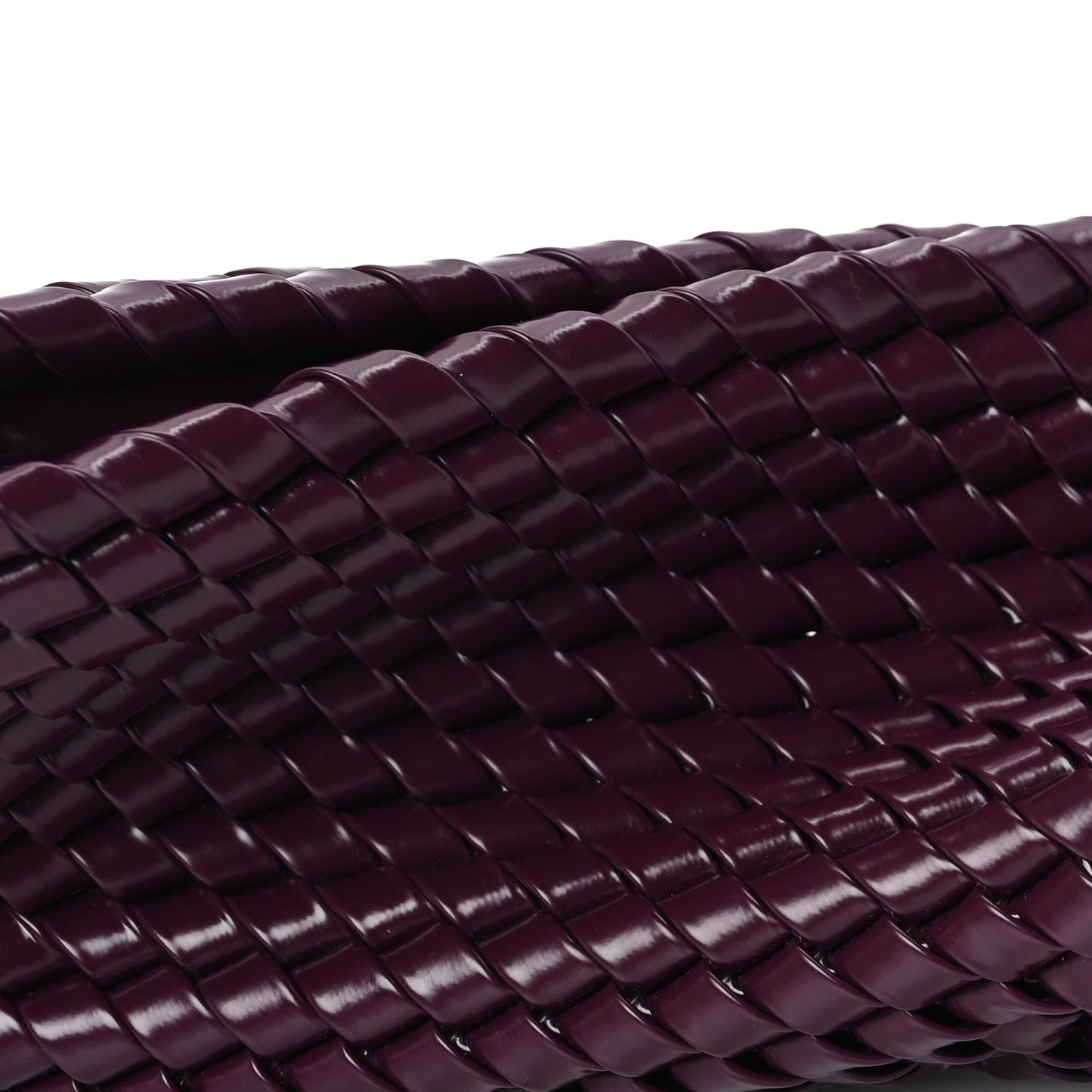 Patent Nappa Intrecciato Slanted Clutch  Purple