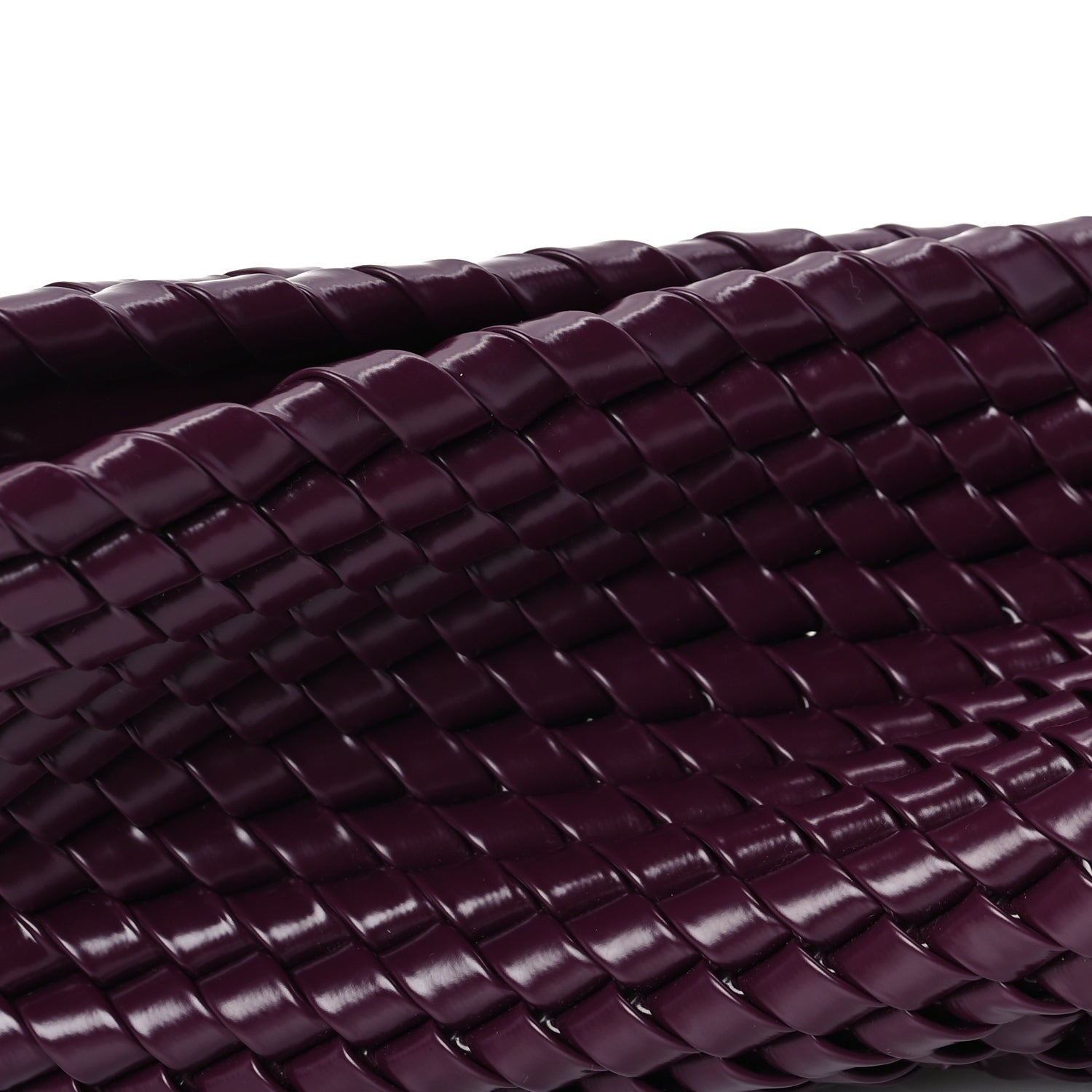 Bottega Veneta Patent Nappa Intrecciato Slanted Clutch  Purple 6 of 8
