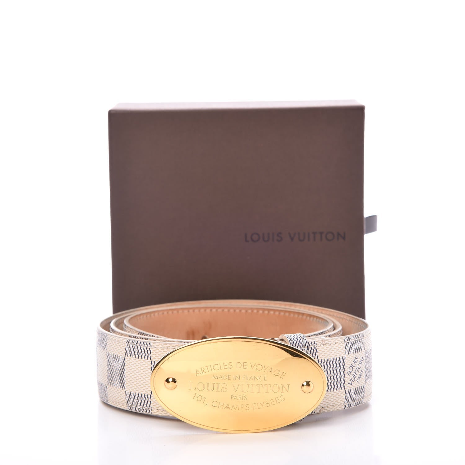 Louis Vuitton Damier Azur Voyage Belt 95 38 11 of 11