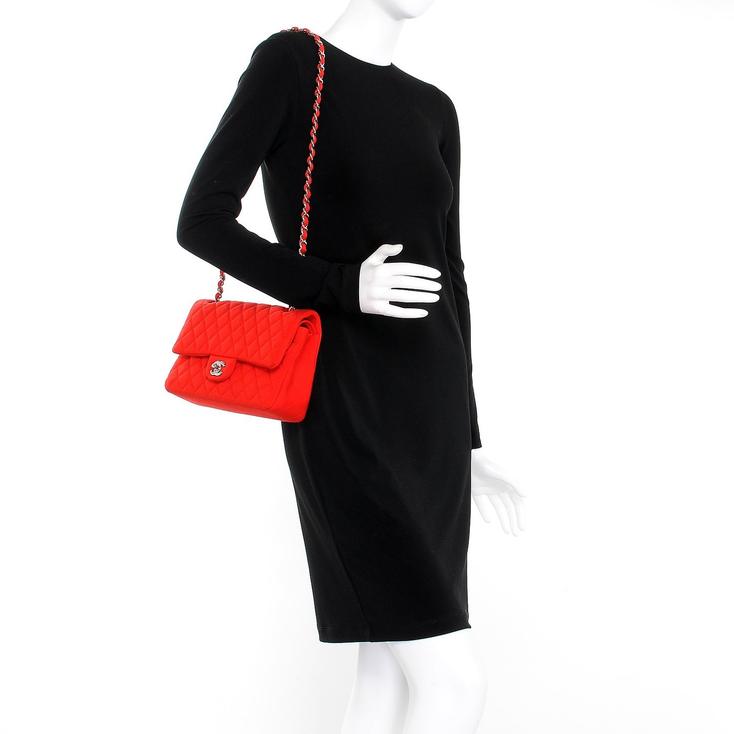 Jersey Quilted Medium Double Flap Red