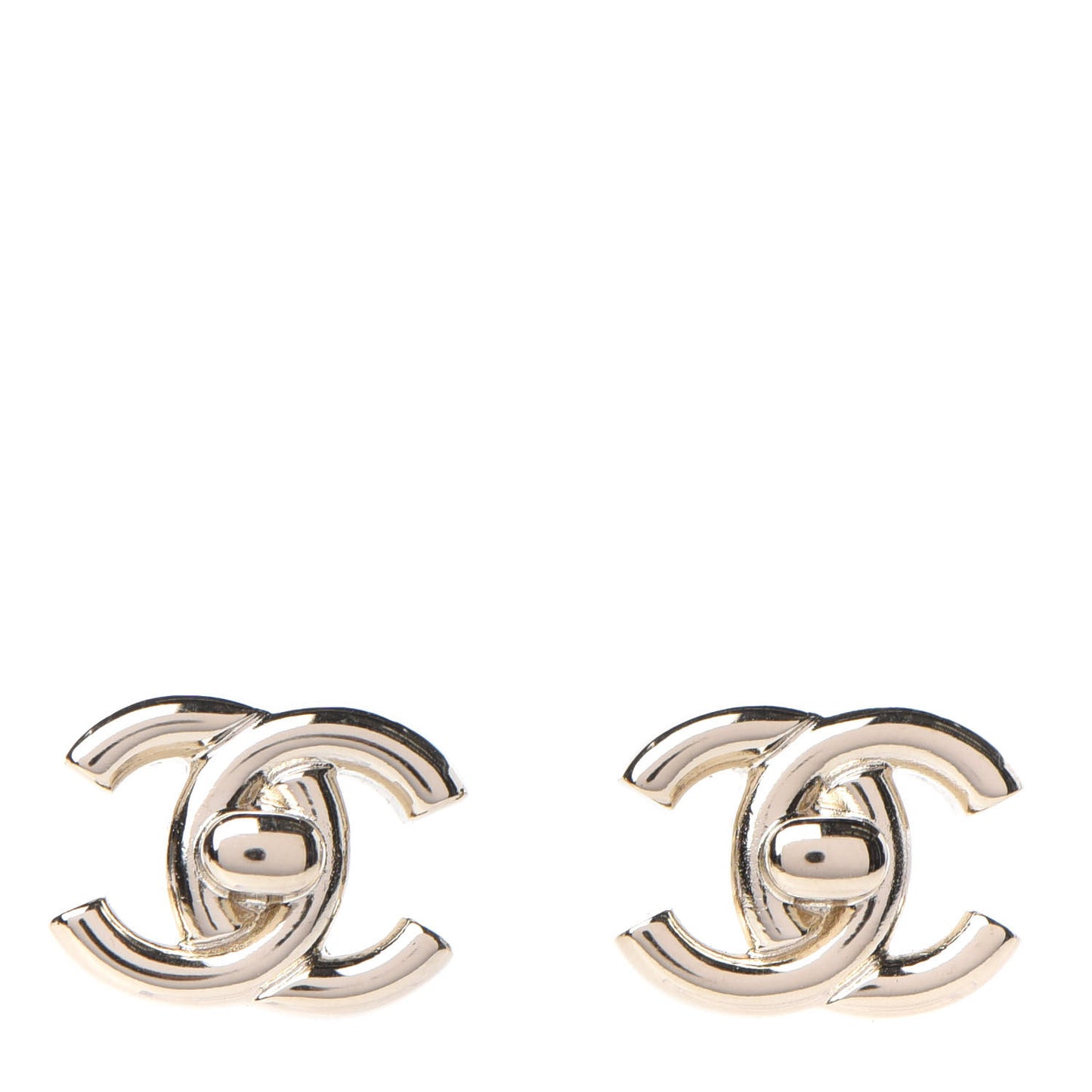 Metal CC Turnlock Earrings Gold