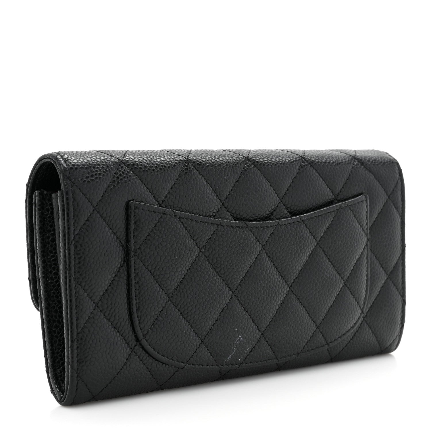 Chanel Caviar Quilted Large Gusset Flap Wallet Black 3 of 14
