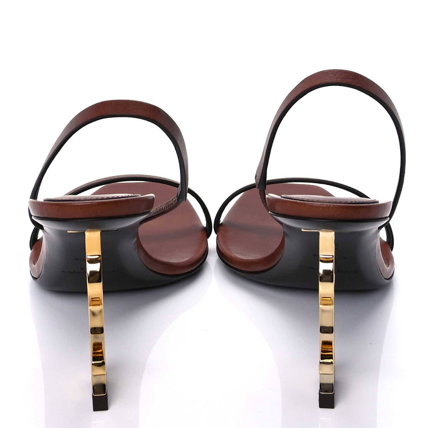 Saint Laurent Calfskin Opyum Slingback Sandals 38 Caramel 4 of 9