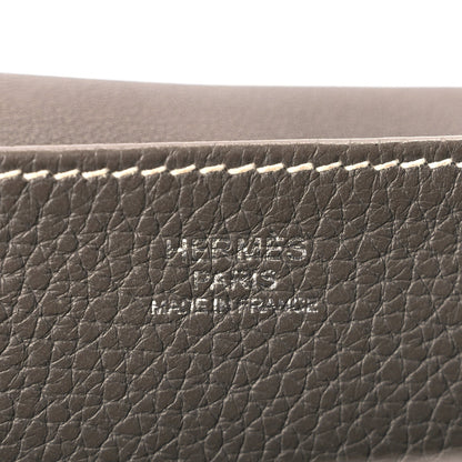 Hermes Taurillon Clemence Halzan 31 GM Etoupe 5 of 10