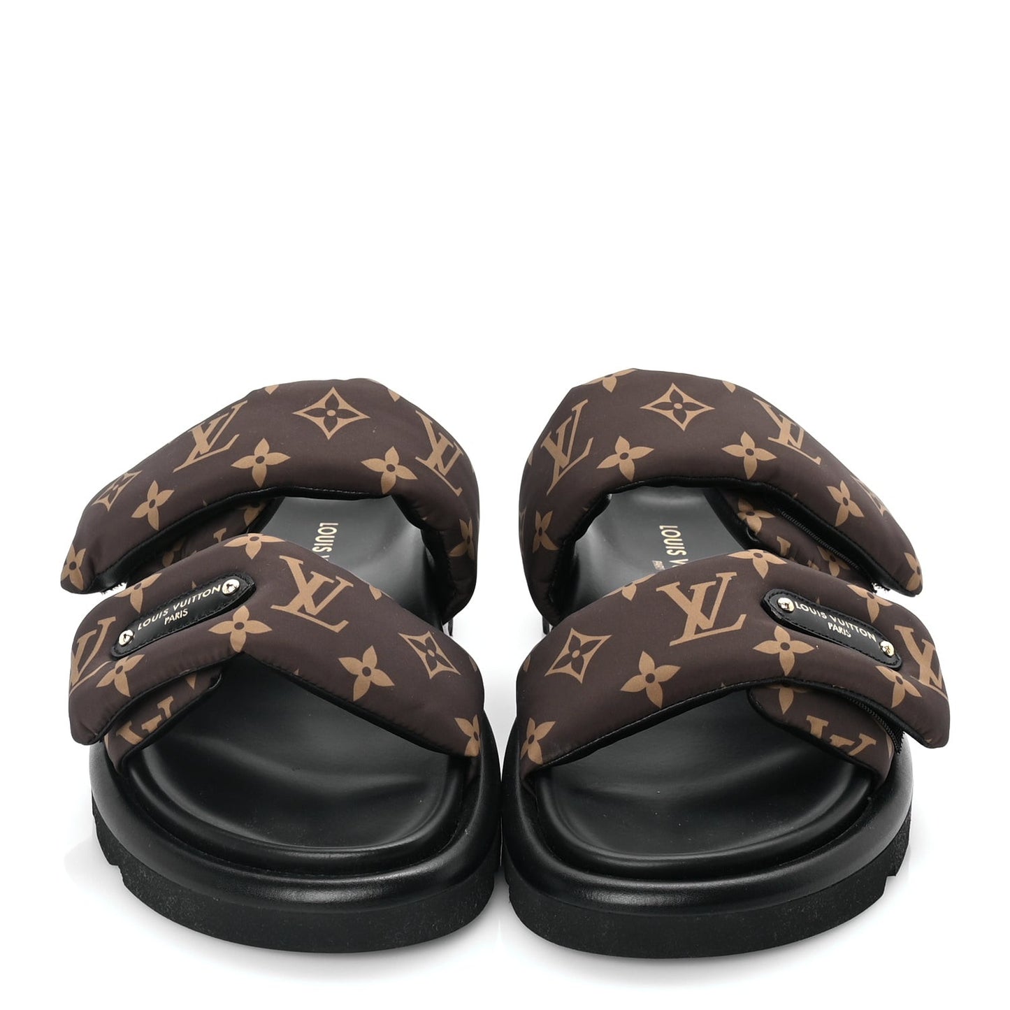 Nylon LV Pool Pillow Flat Comfort Mules 40  Cacao Brown